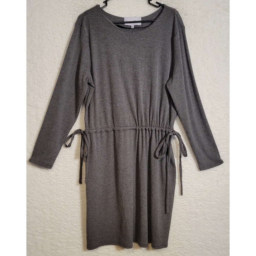 Charles Henry Charcoal Gray Dress Size 1X Ribbed Long Sleeve Women's‎ 1111